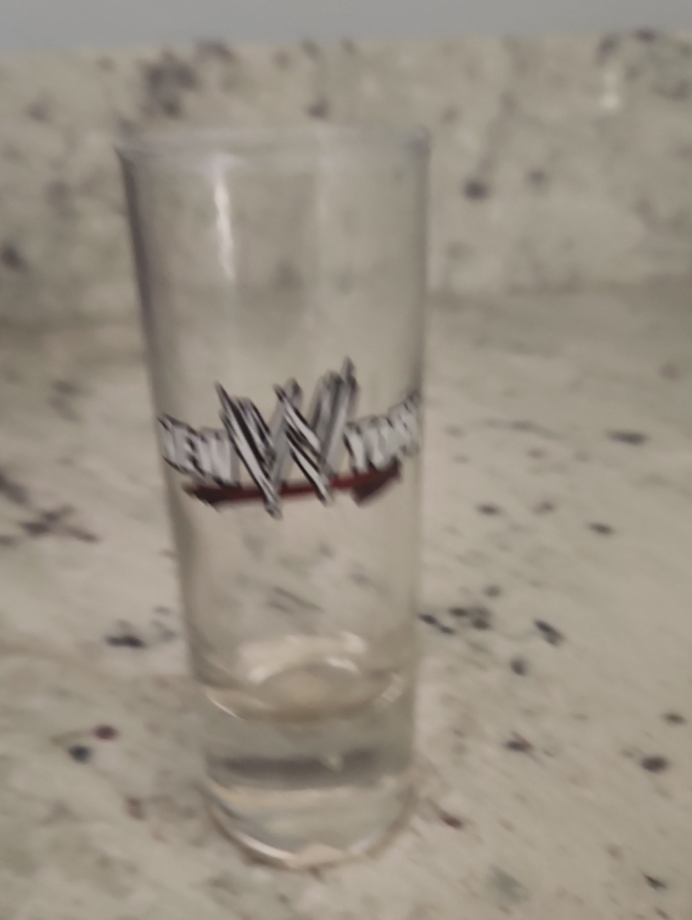 WWE Clear Shot Glass with Black and Red Logo